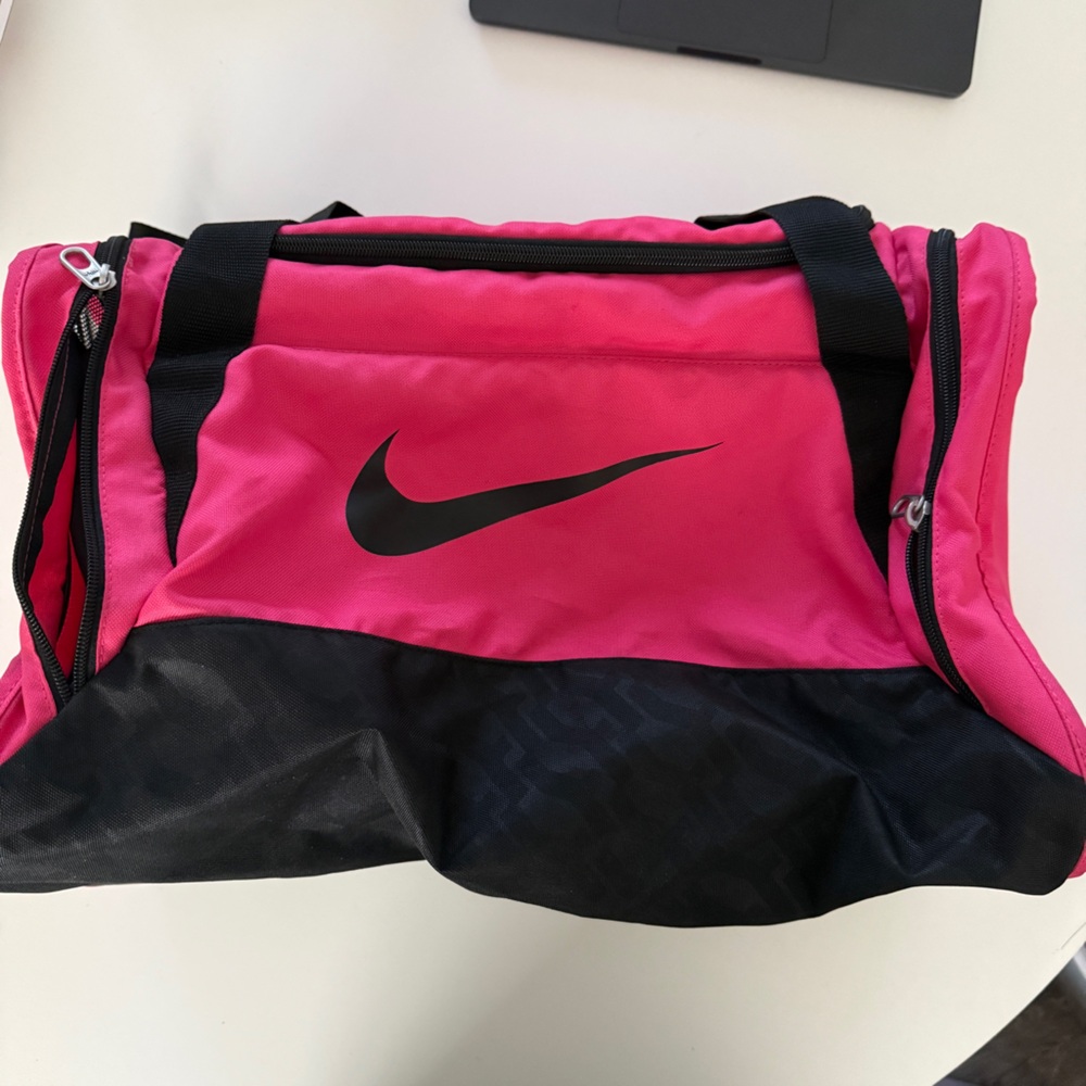 Nike Hot Pink and Black Travel Duffel Bag